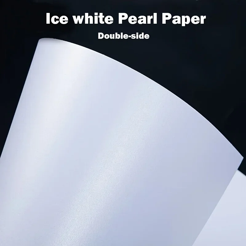 20 Sheets Double Sided Ice White Pearl Paper A4 Thick Cardboard Laser Printing Card For Making Business Invitation120G -300G