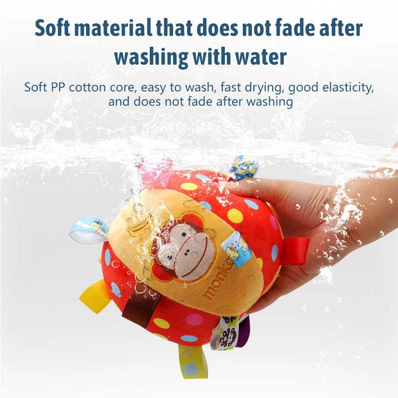 Baby-Soft-Griffball-Rassel: Sensorisches Entwicklungsspielzeug zur Tierkognition, strukturierter Ball, interaktiver Beißring für Eltern und Kind, Geschenke