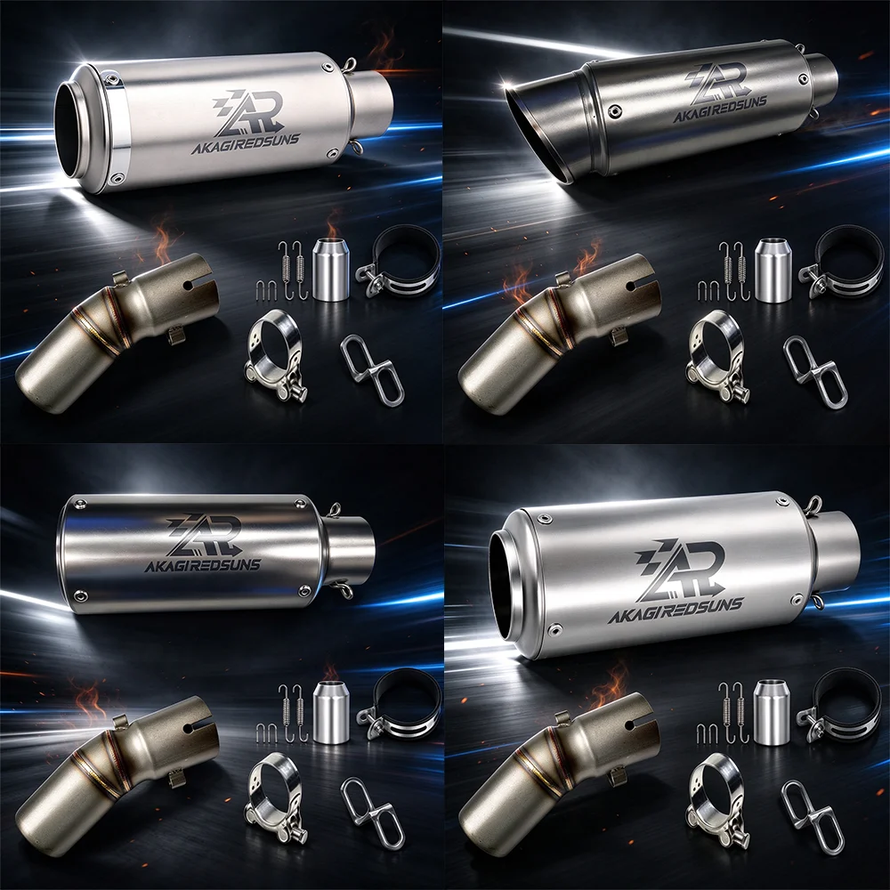 51mm Motorcycle Exhaust Middle Link Pipe For CFMOTO 450SR NK450, Welded Stainless Steel Tube, Except 2025 Single Swingarm
