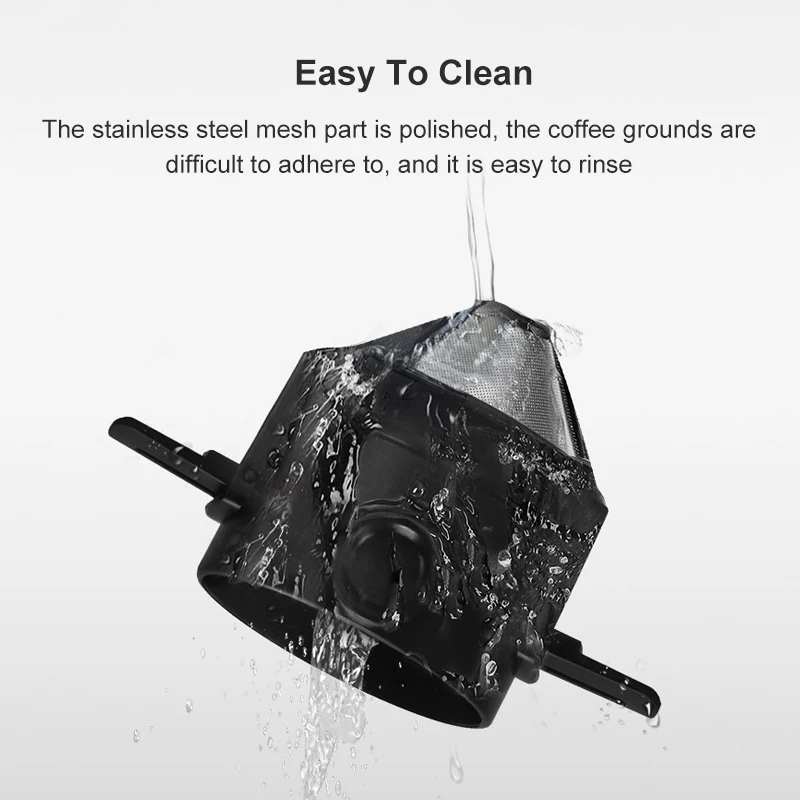 Portable Coffee Filter Stainless Steel Drip Coffee Tea Holder Reusable Paperless Pour Over Foldable Coffee Maker Dripper