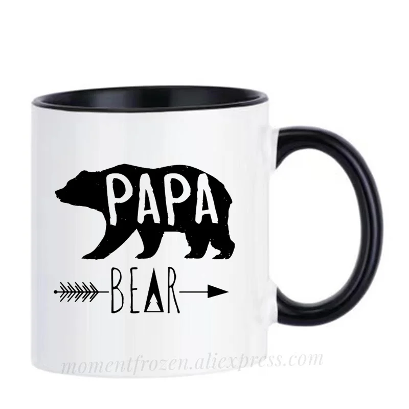 Papa Cups Bear Coffee Mugs Caffeine Cocoa Tea Mugen Daddy Dad Gifts Home Decal Milk Tableware Coffeeware Teaware Beer Drinkware