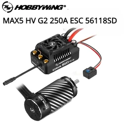 HOBBYWING EZRUN MAX5 HV G2 250A ESC 56118SD Motors Sensored Brushless Combo for 1/5 RC Model Car Buggy Accessories