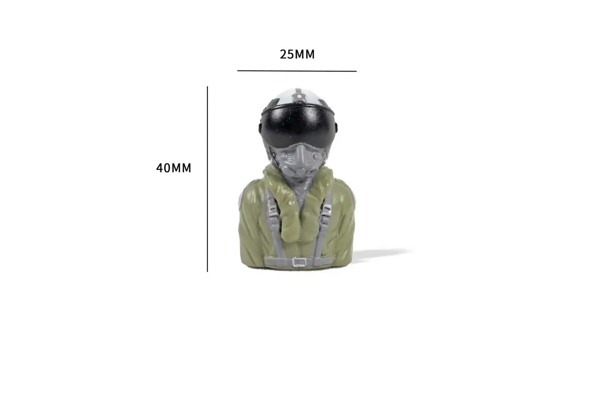 Generic Resin Pilot Figure 45mm Height 40mm Width With Helmet Oxygen Mask For Rc Airplane Model Decoration Hobby Use