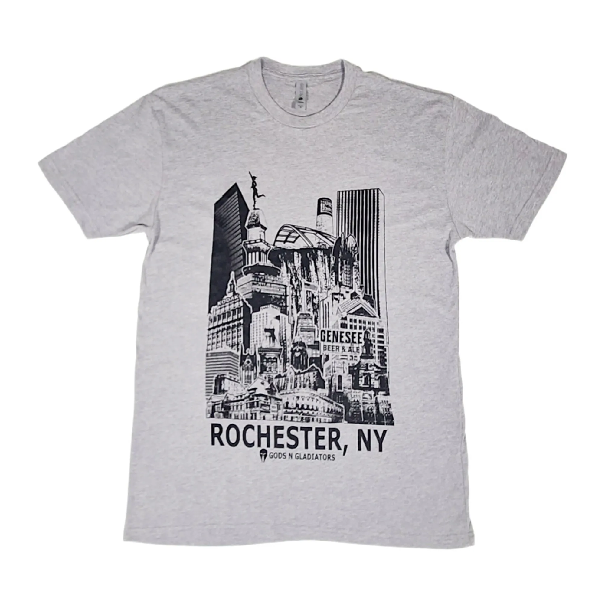 T-shirt Roc Skyline imprimé à la main, Convenate Rochester