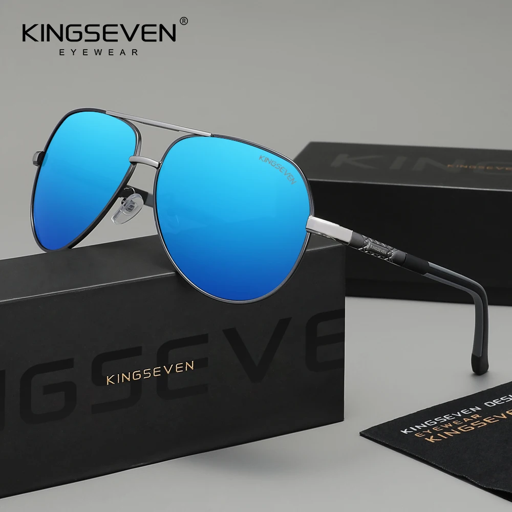 KINGSEVEN Men's Sunglasses Men Polarized Aluminum Frame Classic Pilot Sun Glasses Women Driving Eyewear