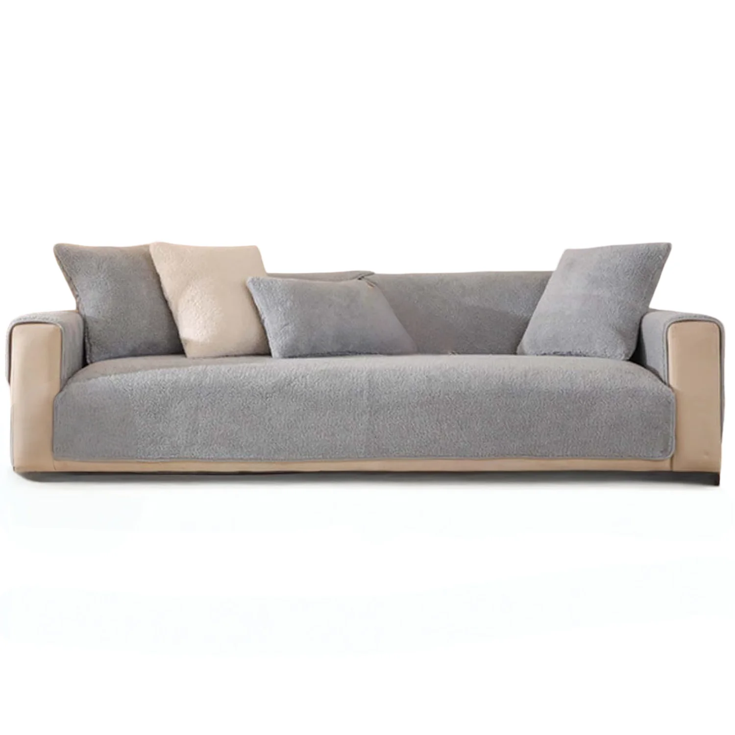 Fluffy Sandwich-deken 70x70 cm antislip bankhoes grijs zachte mat voor hond kattenopvang pluche