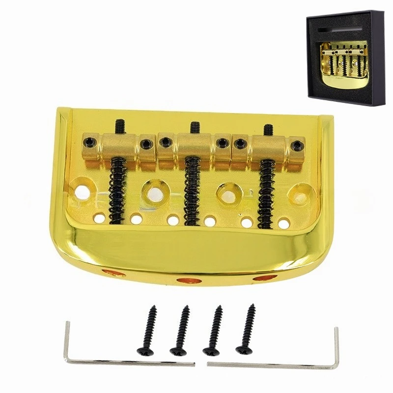 Gold ball six-string wide bodied zither bridge / Gold three-string guitar bridge 1 set
