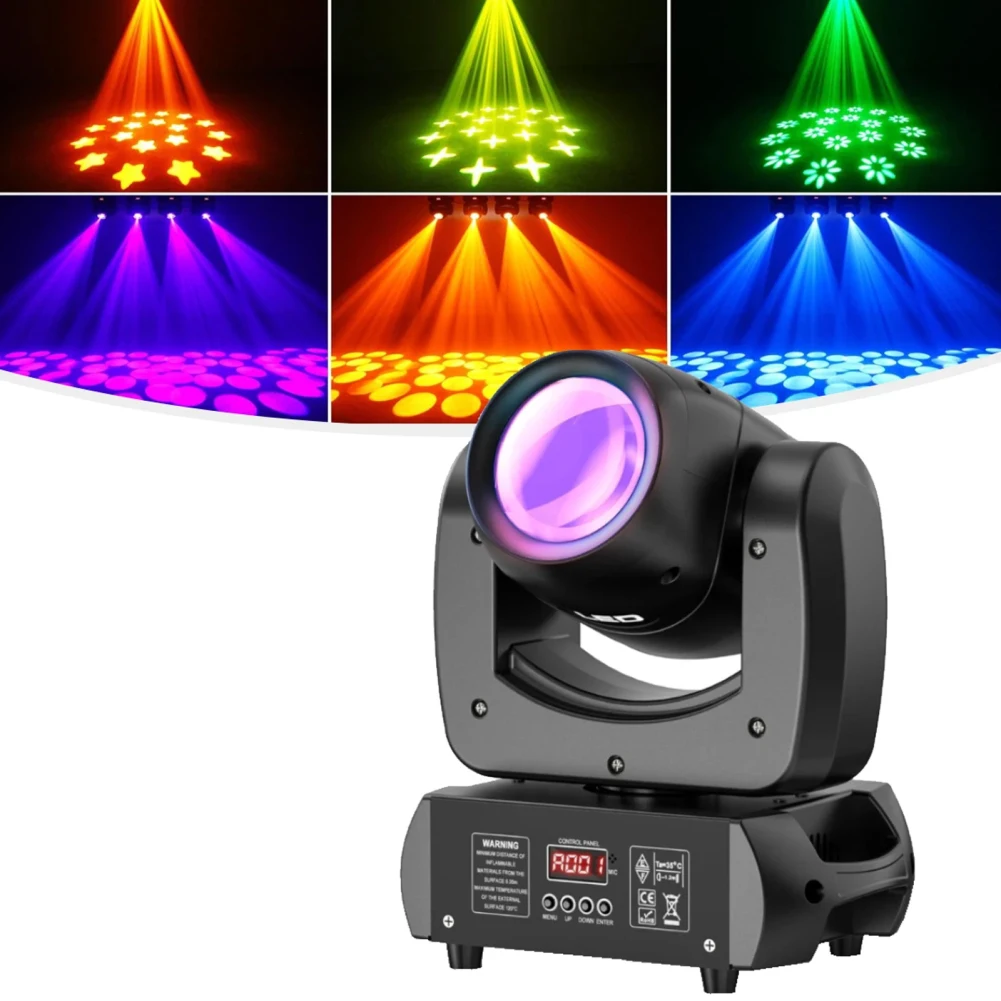 

DJ Stage Light 120W LED Moving Heads Lights DMX512 Voice Control 18-Facet Prism Beam Stage Lights For Wedding DJ Party KTV Club