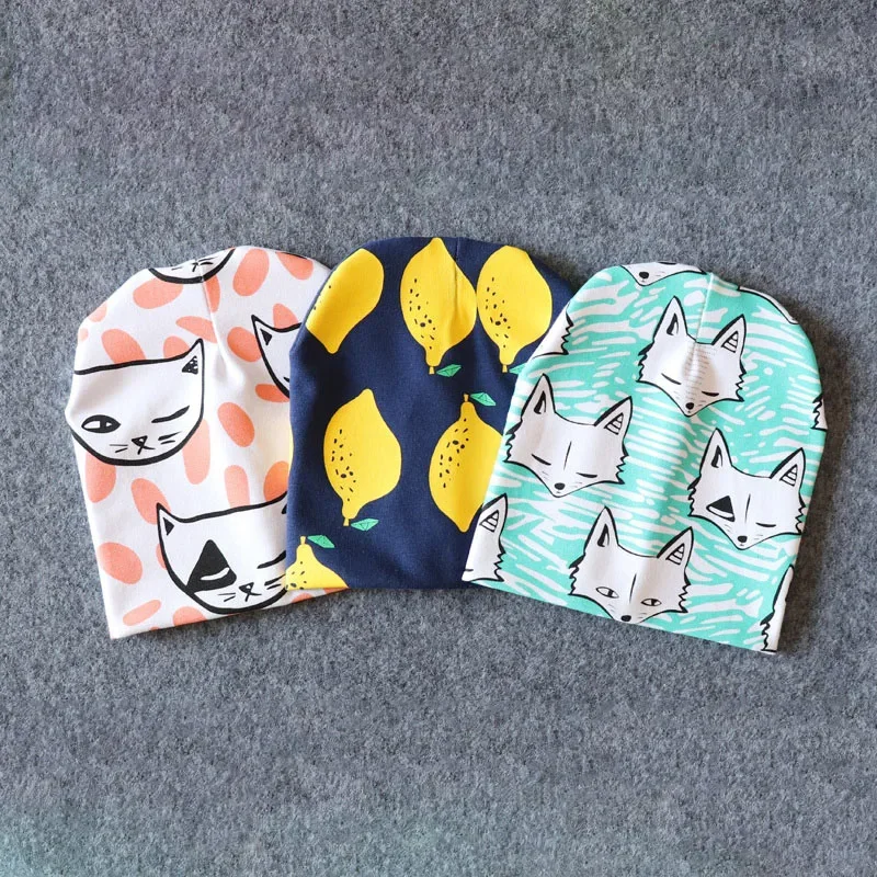 Bonnet imprimé dessin animé pour enfants, chapeaux pour bébés, casquette pour enfants, accessoires pour tout-petits, bonnets pour filles et garçons,