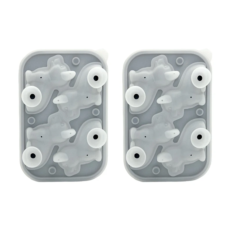 

2 PCS 3D Dog Ice-Cube Tray Fun Shapes For Whiskey,Cocktail,Bourbon Cute Dog Ice Mold White & Black Silica Gel