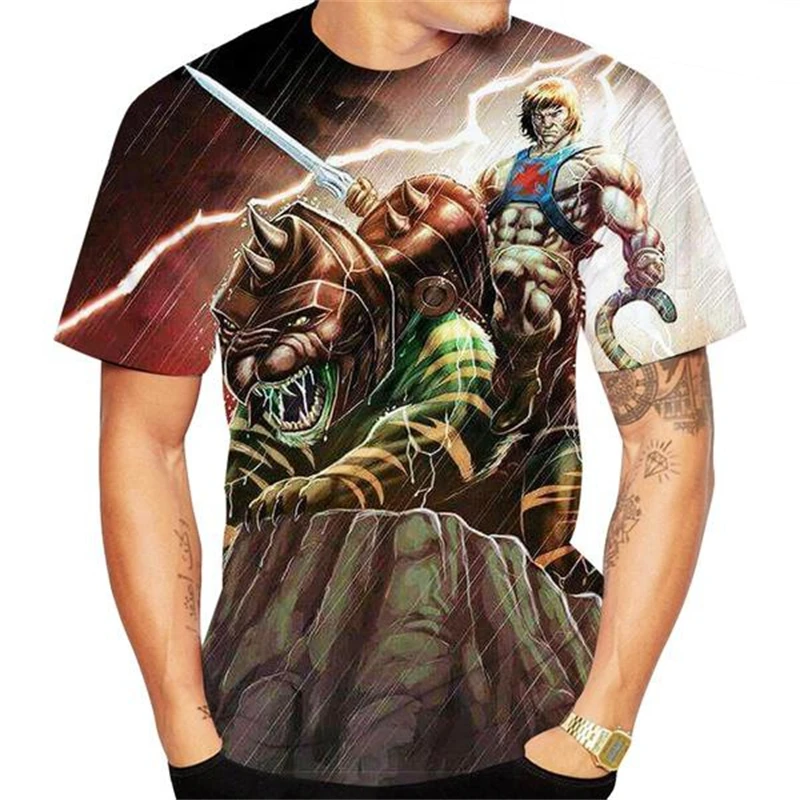 2024 New Fashion Cartoon Anime He-Man Masters Of The Universe 3D Printed Men\'s Women\'s T-shirt Personality Harajuku T-shirt Kids