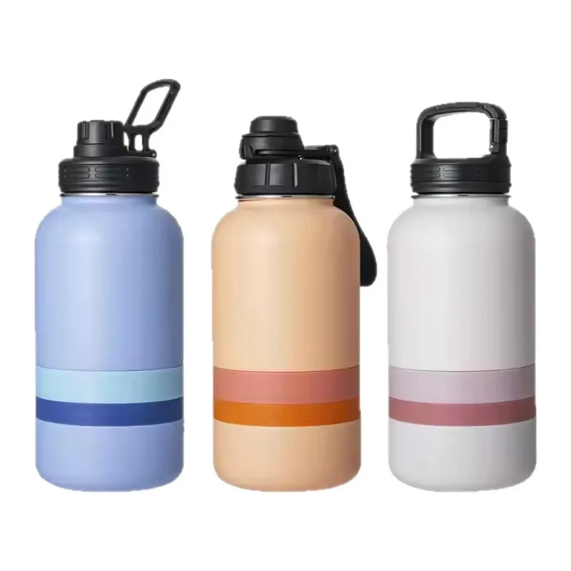Portable 3-in-1 Travel Dog Water Bottle Insulated Stainless Steel Pet Water Bottle with Extra Plastic Dog Bowl for Treats