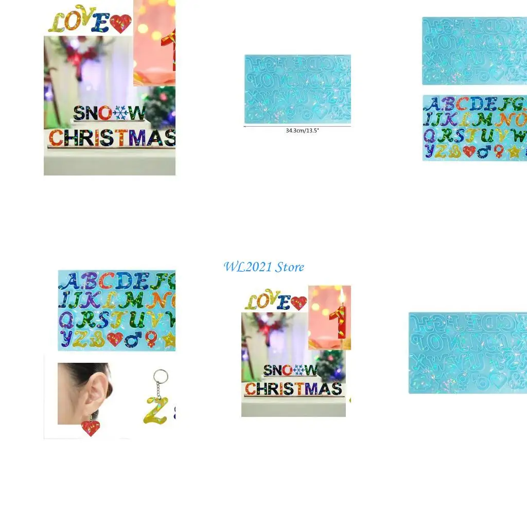 

G5GC Keychain Molds Letter Resin Silicone Molds for Epoxy,Resin Letter Molds for Jewelry Pendant Making