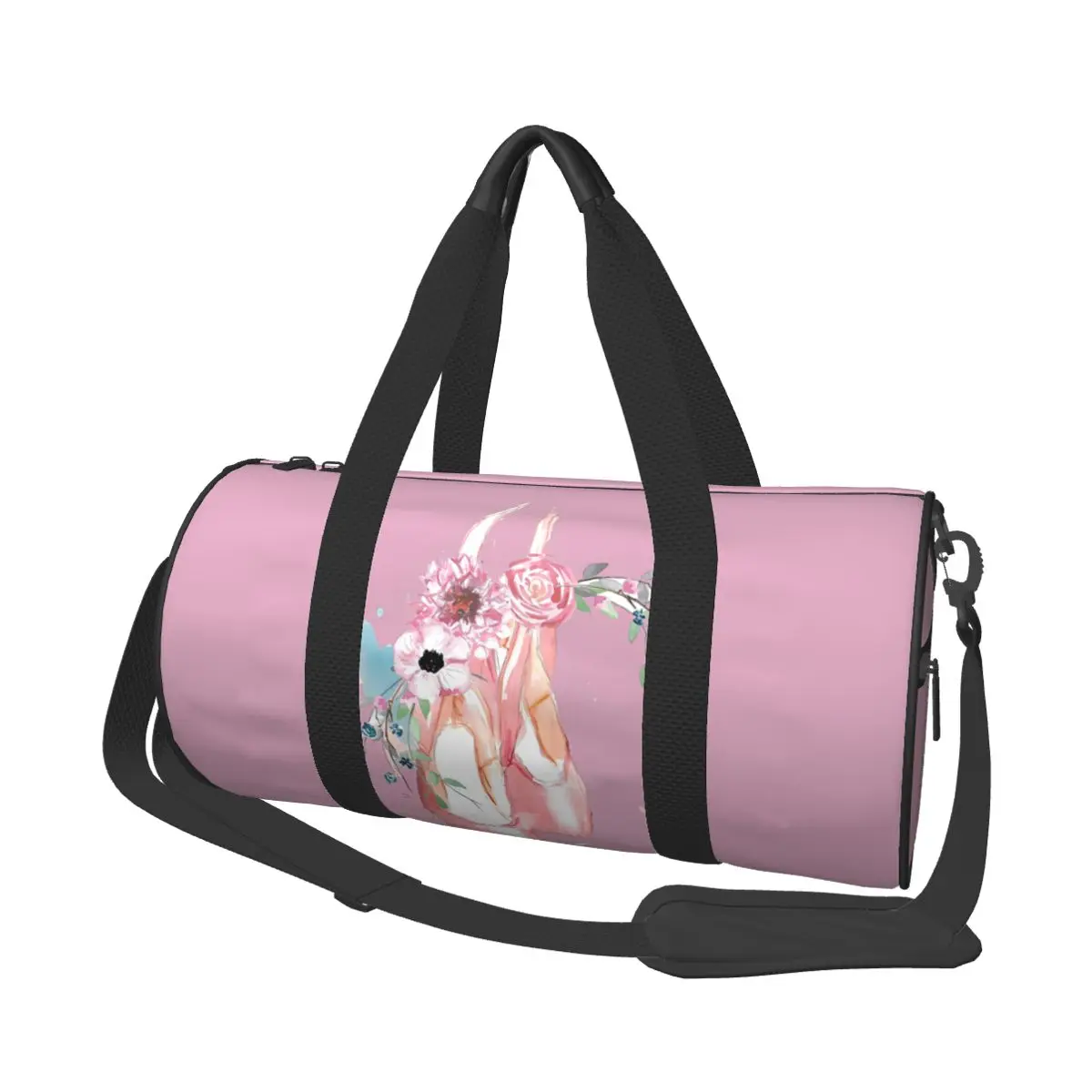 Cute Ballet Dance Gym Bag para homens, Sacos desportivos portáteis com sapatos, Travel Training, Bolsa personalizada, Saco de fitness para meninas, Kawaii, rosa