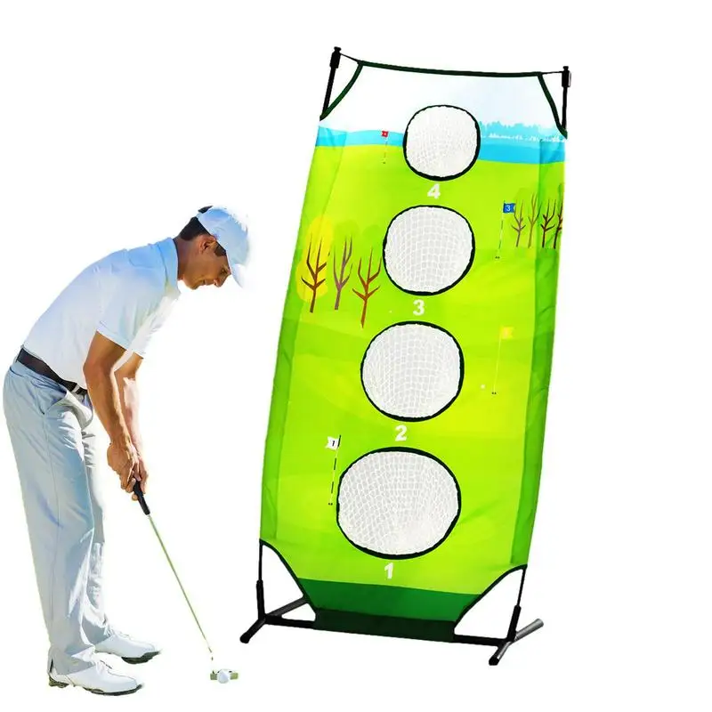 

Golf Hitting Net Large Chipping Net With Four Holes Multifunctional Golf Hitting Net With Iron Frame Golfing Target Accessories