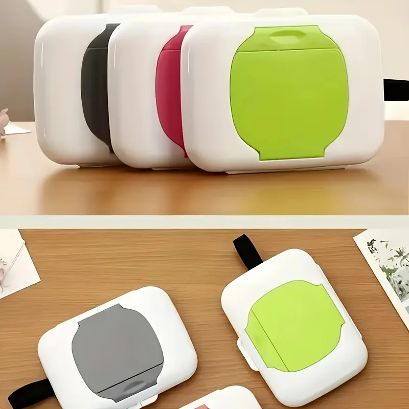 صندوق توزيع مناديل مبللة محمول، متين وخفيف الوزن، أساسيات السفر للتخييم في الهواء الطلق والاستخدام اليومي