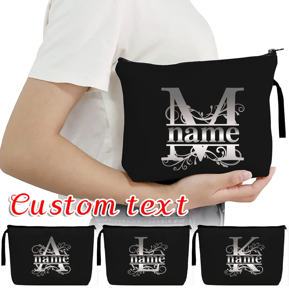 

Personalized Customized Name Makeup Bag Portable Makeup Bag Convenient Travel Makeup Bag Women's Canvas Handbag