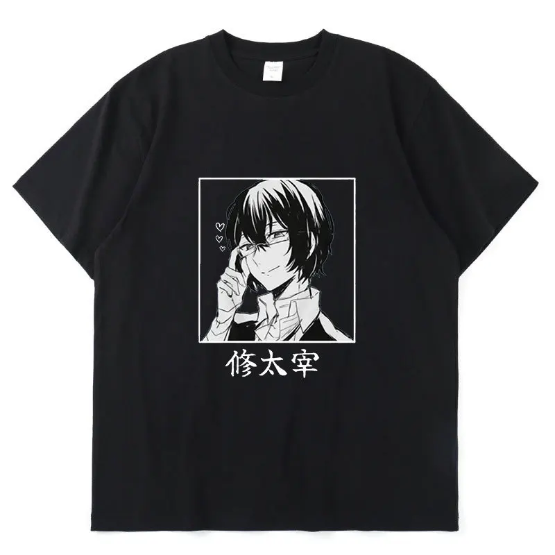 Anime Bungo Stray Dogs Dazai Osamu Man/Women Harajuku T-shirt Round Neck Short Sleeve Casual Unisex Streetwear COTTON Tee Top