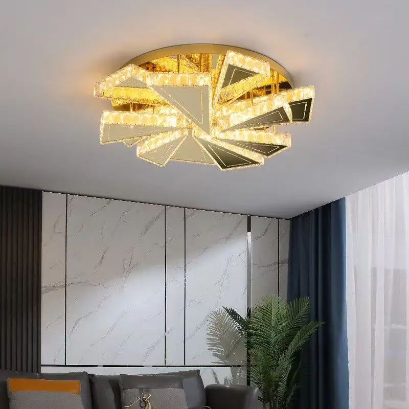 

Irregular Light Luxury Living Room Main Light Crystal Ceiling Light Geometric Bedroom Designer Fashion Room Lighting Fixtures