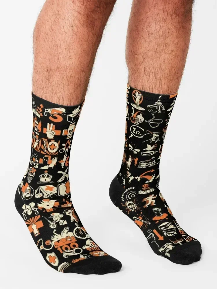 TF2 Achievements Socks cartoon Christmas cute christmas gifts Women Socks Men's