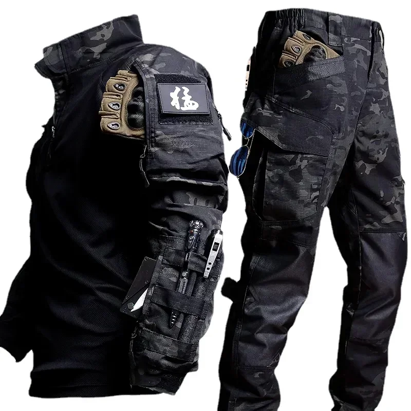 tactical-set-men-outdoors-training-breathable-camo-hunting-uniform-war-games-2-pcs-sets-quick-drying-hiking-wear-resistant-sets