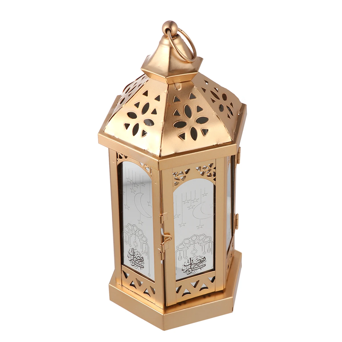 

Eid Storm Lamp Moon Stars Iron Ramadan Lantern Portable Decorative Light Party Props Operated Warm Light Mood Decorative