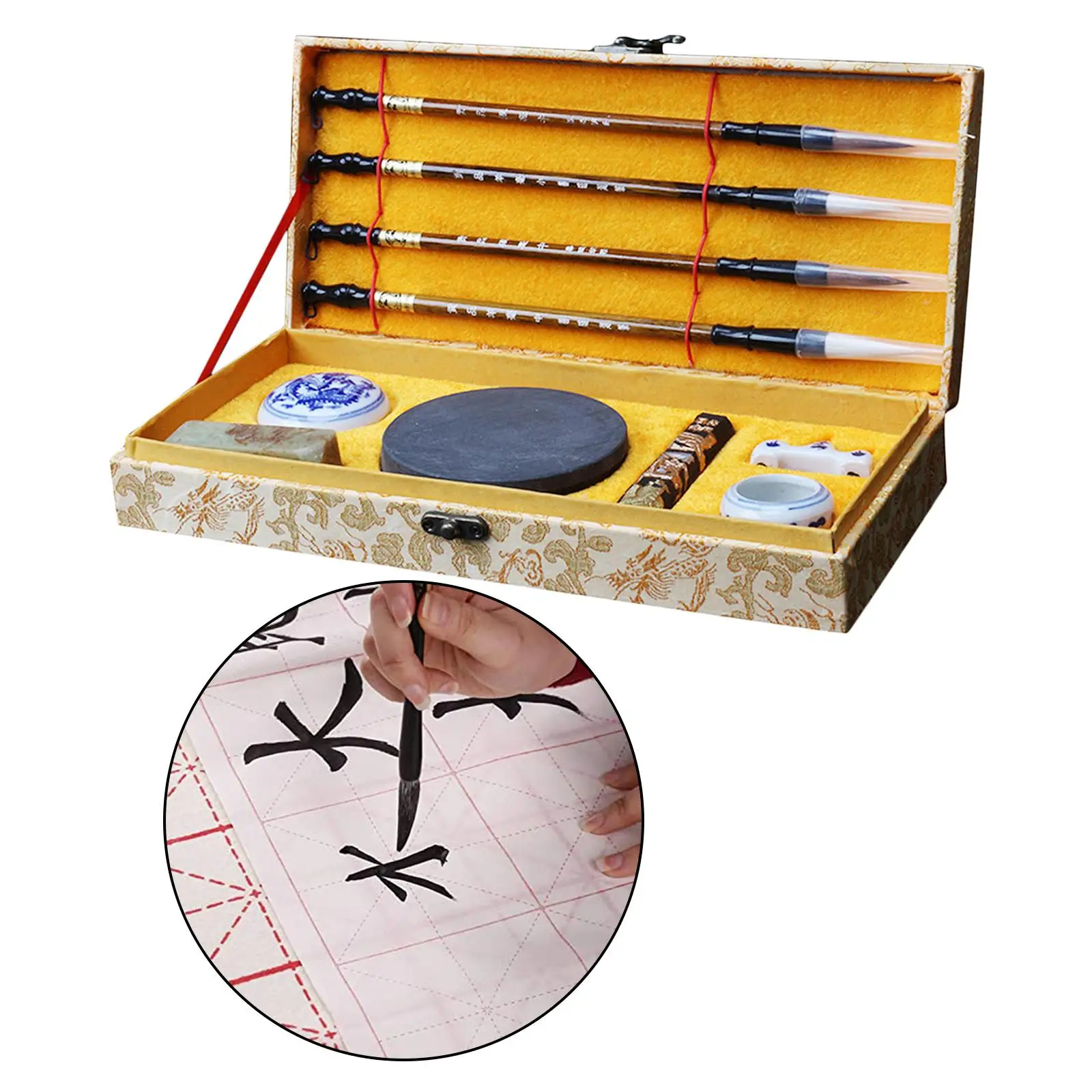 11 Set of Chinese Calligraphy Painting Practice Brush Kit for