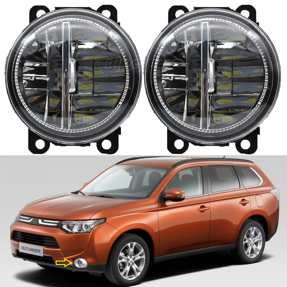 2PCS LED DRL 12V H11 for Mitsubishi Outlander III 3 GG_W - GF_W - ZJ 2013 2014 2015-2018 Fog Lights Lamps Daytime Running Light