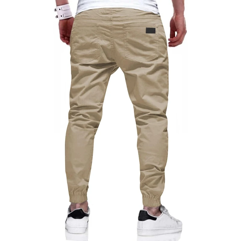 Mens Casual Joggers Pants - Cotton Drawstring Chino Cargo Pants Hiking Outdoor Twill Track Jogging Sweatpants Pants