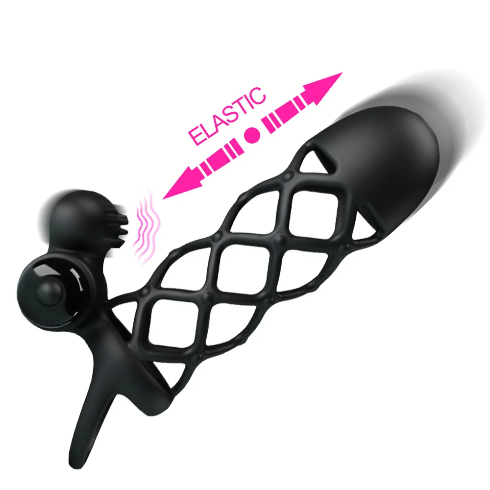 

10 Speeds Silicone Cock Cage With Bullet Vibrator Penis Enlargement Extender Ejaculation Delay G-spot Stimulator Sex Toy For Men