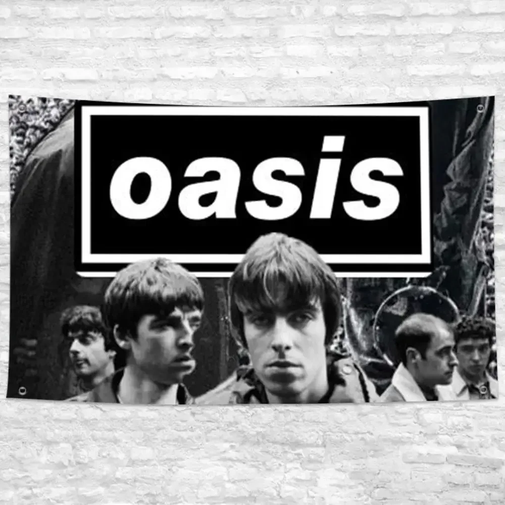Berühmte Rockband O-Oasis Flaggen Vintage Ästhetisches Wandbehang-Banner für Schlafzimmer Wohnzimmer Gemütliche Wandteppich-Dekoration – Detail 7
