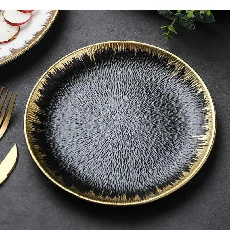 

Solid Color Phnom Penh Ceramic Dinner Plate Restaurant Steak Household Round Pasta Salad Plates Kitchen Tableware