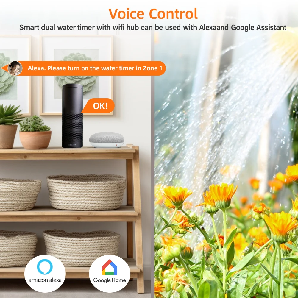 Zigbee Tuya sistema di irrigazione Smart Watering Timer APP irrigatore programmabile con gocciolamento di ritardo della pioggia per giardino