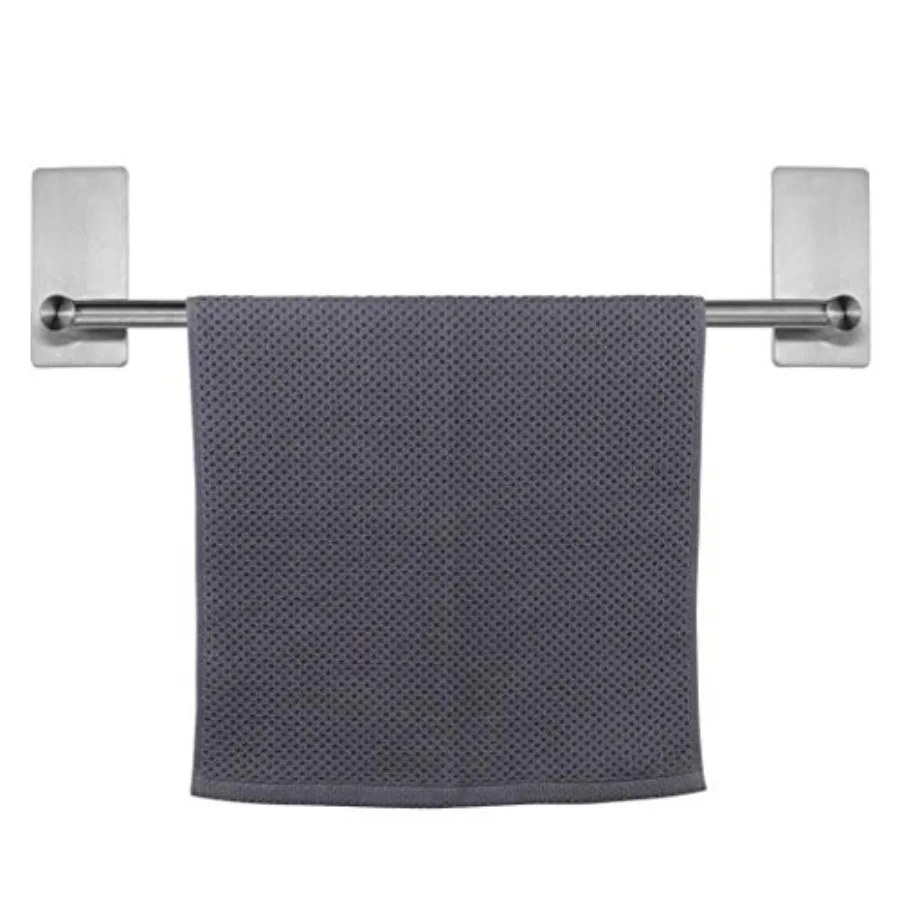 

Self Adhesive Bathroom Towel Bar- Stainless Steel Bath Wall Shelf Rack Hanging Towel Stick On Sticky Hanger Contemporary Styl