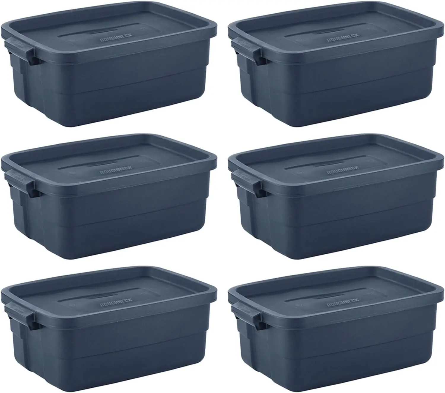 

10 Gallon Storage Totes Durable Stackable Storage Containers with Snap Tight Lids for Organization, Dark Indigo Metallic