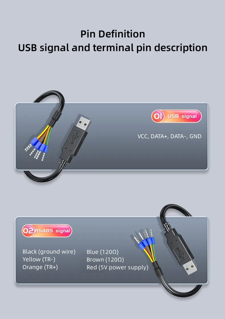 DTECH TB-1061 1.8M USB to Serial Port RS485 Communication Control 6 Core Converter Adapter Cable