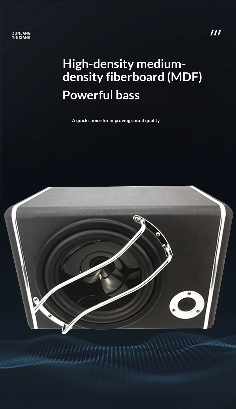 Subwoofer Car Audio 10-inch Super Slim Amplified Subwoofer High Power Active Powered Amplifier Bass Car Audio