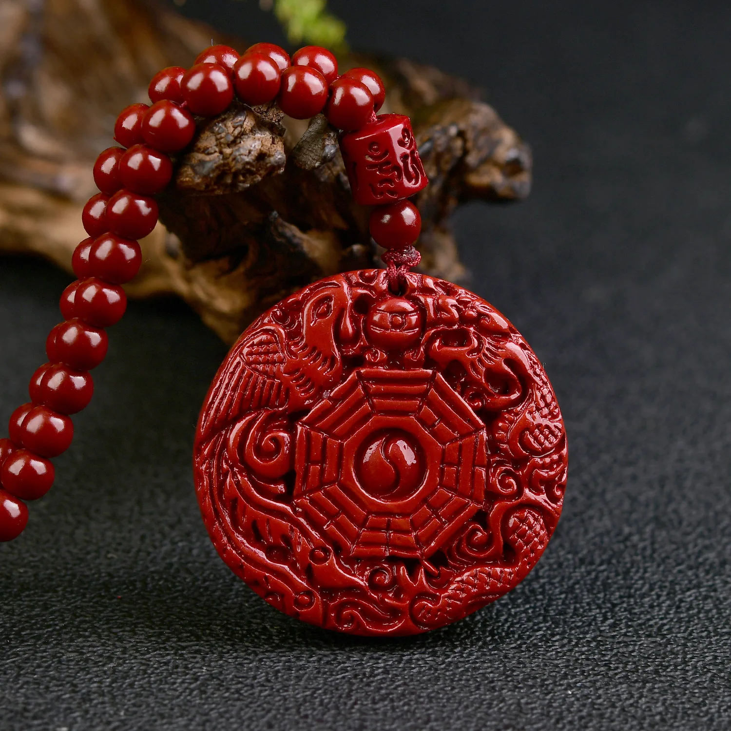 

Men's and Women's Cinnabar Pendants Necklaces, Jiugong Gossip Lucky Pendants, Amulets ,sweater Chains ,fashion Accessories