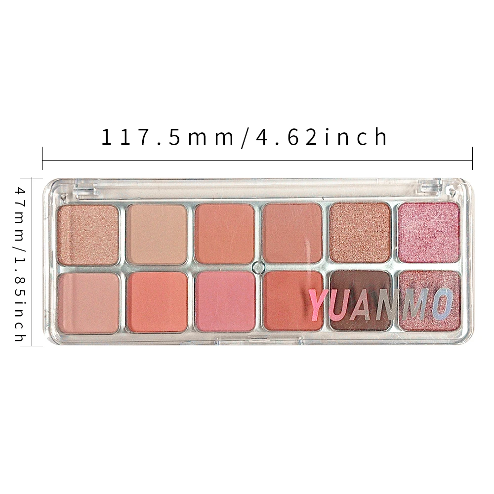 Paleta cieni do powiek 12 kolorów Matte & Pearl – świąteczna, wodoodporna, długotrwała, multi-look, róż i kontur, dla wszystkich typów skóry, unisex