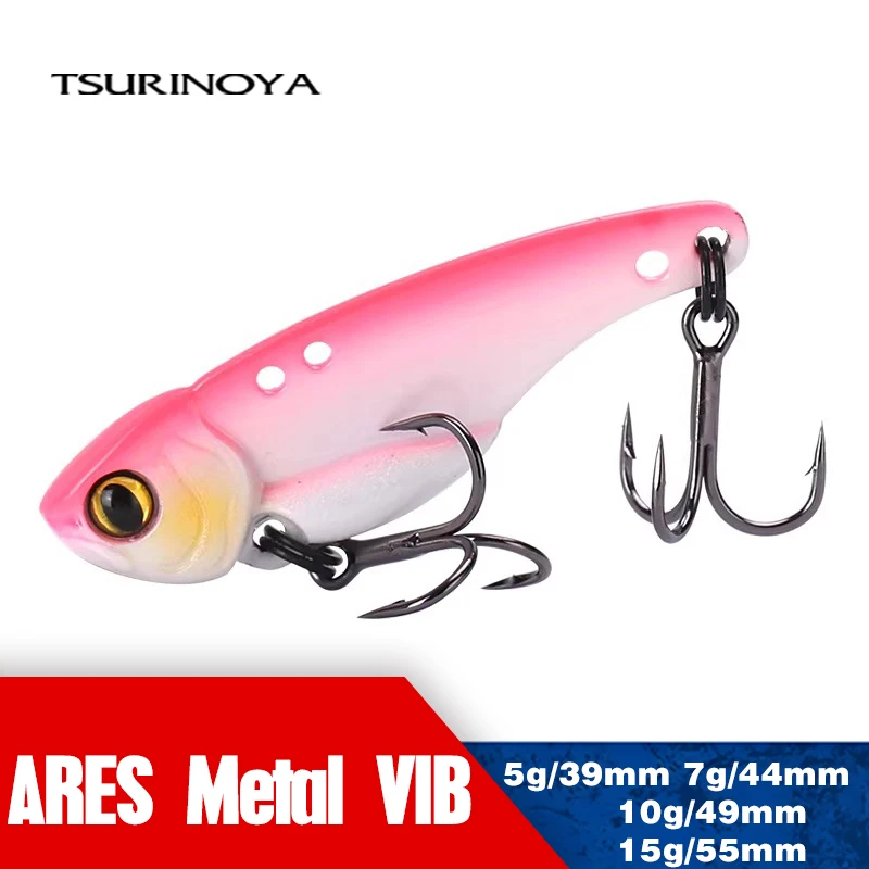Tsurinoya ARES-A 5g 7g 10g 15g metal vib isca de pesca isca artificial com gancho agudo buraco duplo baixo centro de gravidade