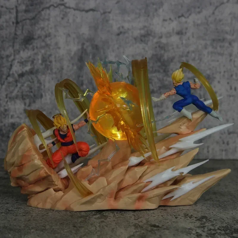 2024 New Dragon Ball Goku Vs Vegeta Figures Super Saiyan Ultimate Showdown Can Emit Light Toy Collect Model Ornaments Gifts