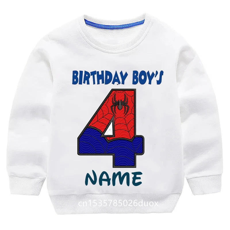 New 2024 Spring Winter Kid 2 3 4 5 6 7 8 9 Years Marvel Spiderman Gril Sweatshirt Spiderman Birthday Personalize Name Boy Hoodie