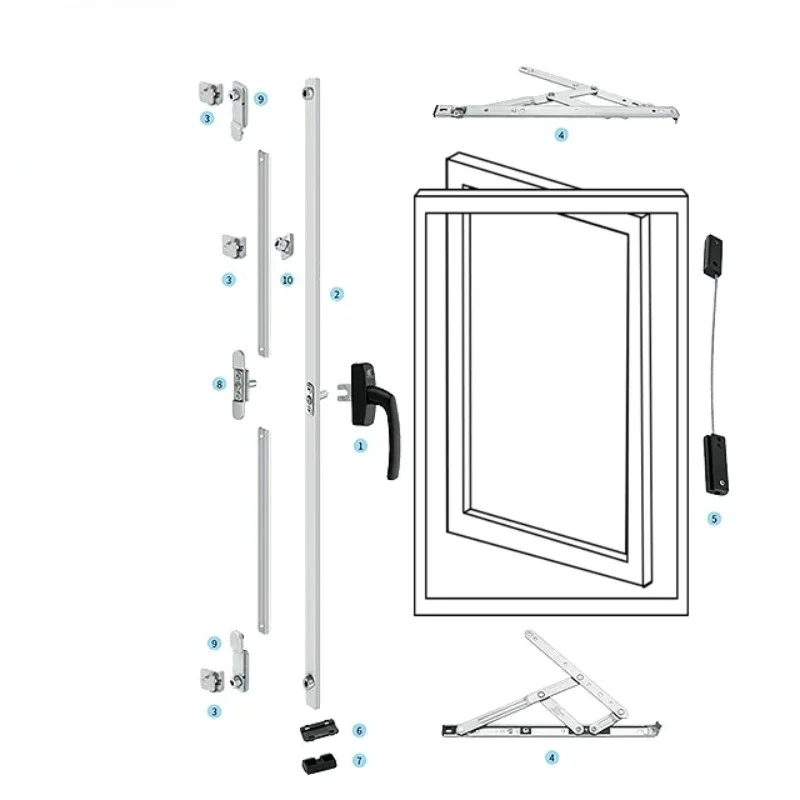 KEYI High Quality Aluminum Tilt And Turn Window And Door Hardware System Accessories