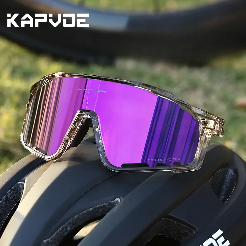 نظارات KAPVOE الملونة الضوئية لركوب الدراجات، نظارات شمسية MTB للرجال والنساء، نظارات رياضية لسرعة الدراجة الجبلية والدراجات الهوائية #6