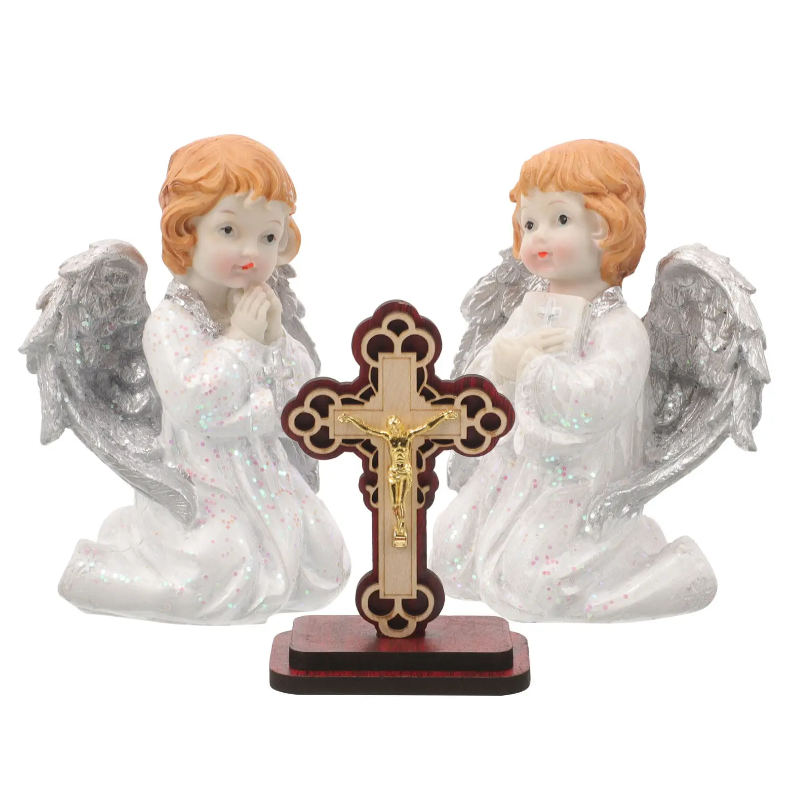 

Набор из 1 статуэтки ангела из смолы: милый ангел-декор, украшение с плоским основанием, изделие из смолы, подарок на новоселье