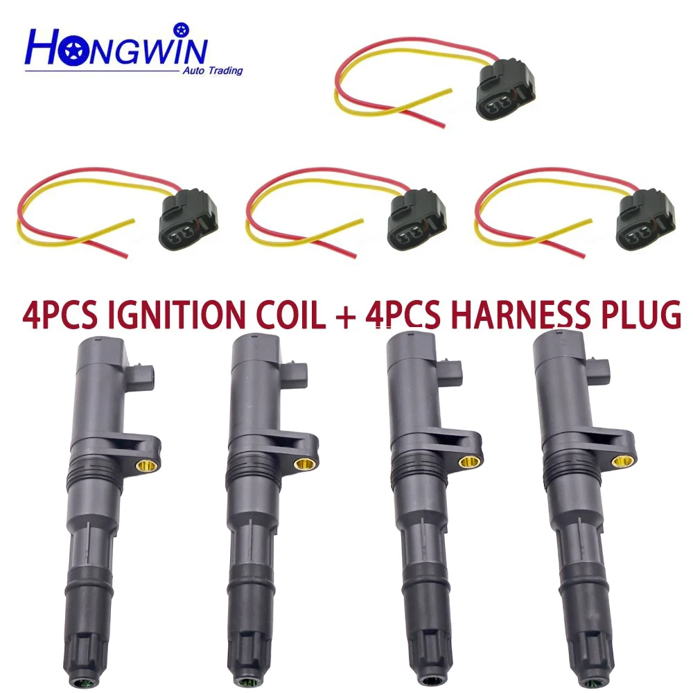 4PCS 7700107177 22448-00QAA Ignition Coil Plug For Renault Clio Espace Grand Scenic Kangoo Laguna Logan Megane Nissan Opel