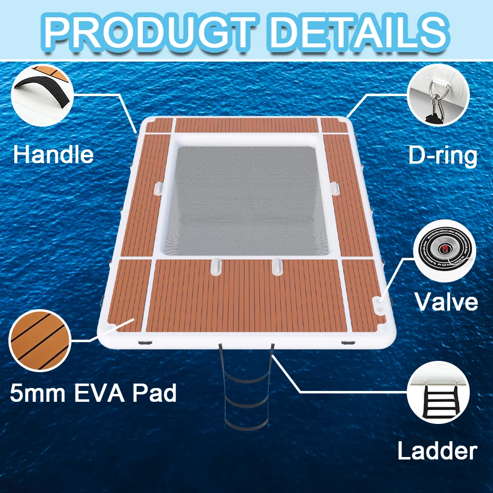 fora de estoque! Três designs mais recentes de piscinas océânicas infláveis portáteis flutuantes com redes, corrediças de iate e dock plat