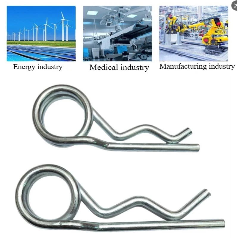 DRELD 20/10/5/2/1pcs Steel Double Ring Cotter Pins Double Coil R Clip Retaining Cotter Hair Pins for Trailer Stroller Cargo Boat