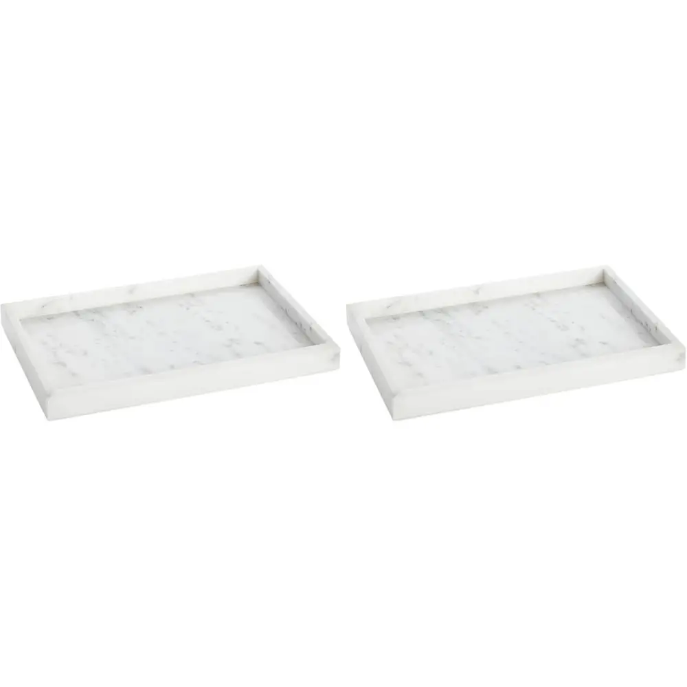 

Large Marble Vanity Tray - lry & Cosmetic Organizer with Der Organizer - Bathroom Display with Soap Tray - Home Accent Piece