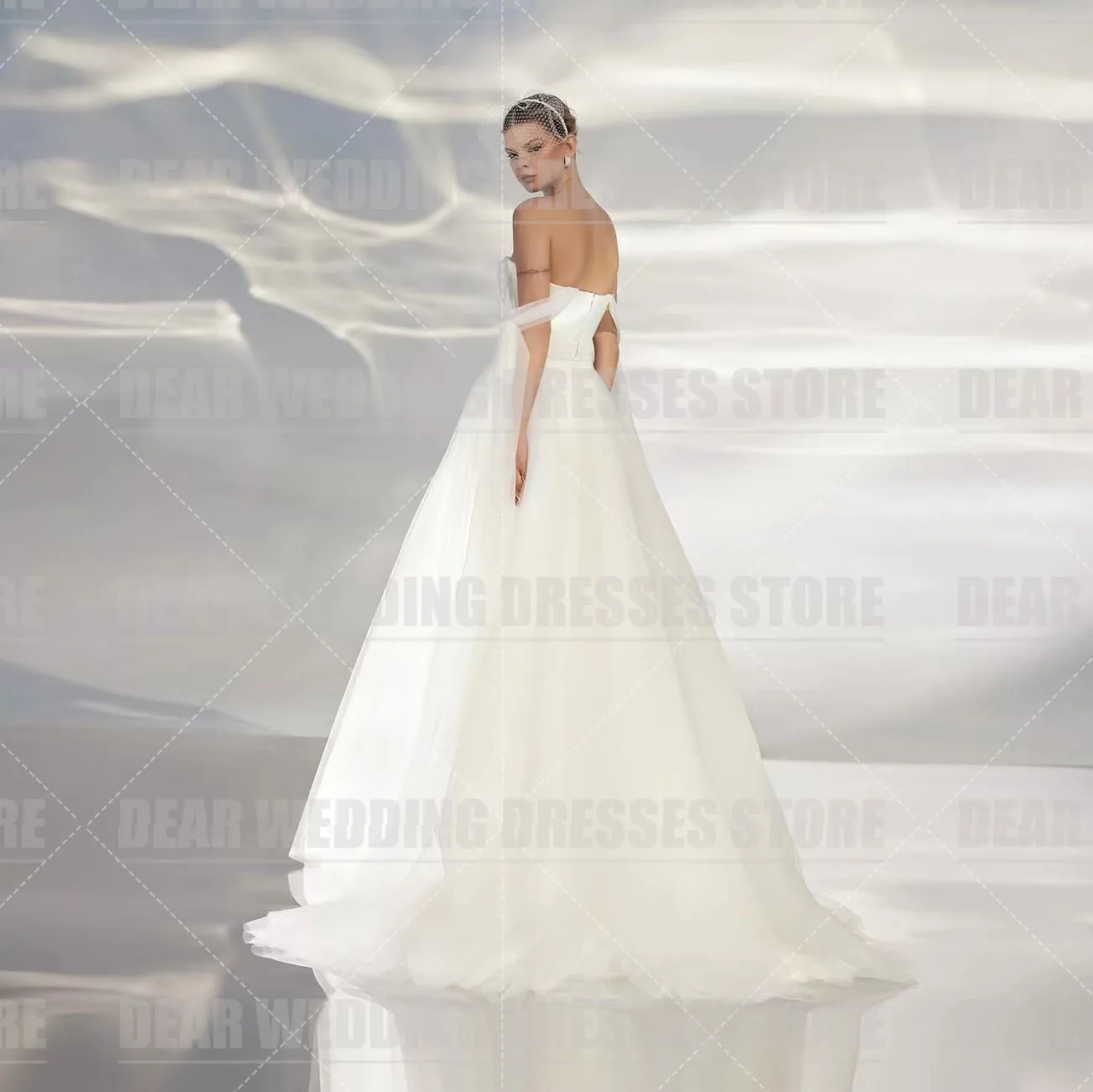 Gorgeous Off The Shoulder A Line Wedding Dresses Woman's Celebrity Sexy Sweetheart Backless Formal Elegant Princess Bride Gowns